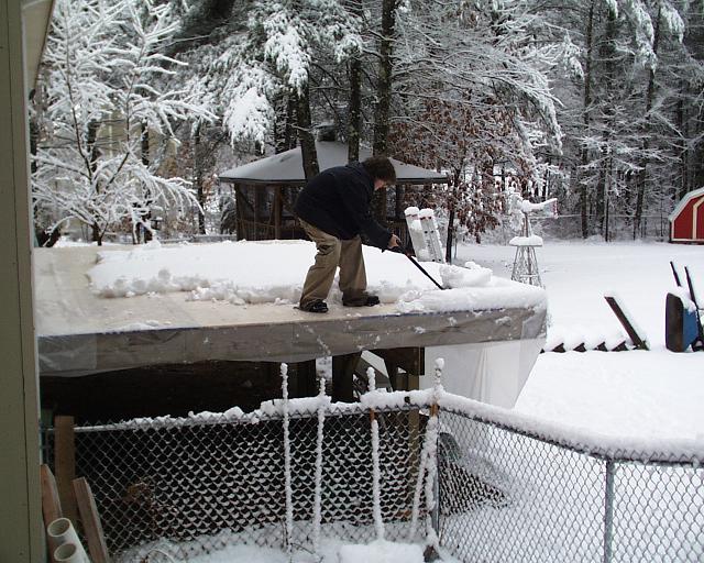 Dave shovels snow